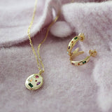 Kaleidoscope Gemstone Hoop Earrings Gold