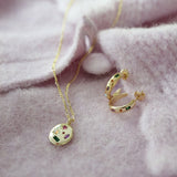 Kaleidoscope Gemstone Rainbow Necklace Gold