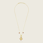 kensho-heirlooms-the-capricorn-zodiac-amulet-necklace-garnet-gemstone-red-vintage-coin-star-sign-pendant-necklace-boho-winter-sun-jewellery-cool-london-Golden-demifineSingleNecklace-Kensho Heirlooms-GOLDEN-ShopGolden.co-Demifine-Jewellery-Destination-Contemporary-Curated-UK-Brands