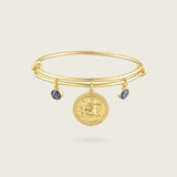 the-sagittarius-zodiac-bracelet-bangle-18ct-gold-vermeil-statement-cool-jewellery-vintage-antique-coin-charm-blue-zircon-stone-birthstone-personal-star-sign-gift-everyday-meaningful-winter-sun-boho-uk-jewellery-brand-curated-at-golden3Bracelets-Kensho Heirlooms-GOLDEN-ShopGolden.co-Demifine-Jewellery-Destination-Contemporary-Curated-UK-Brands
