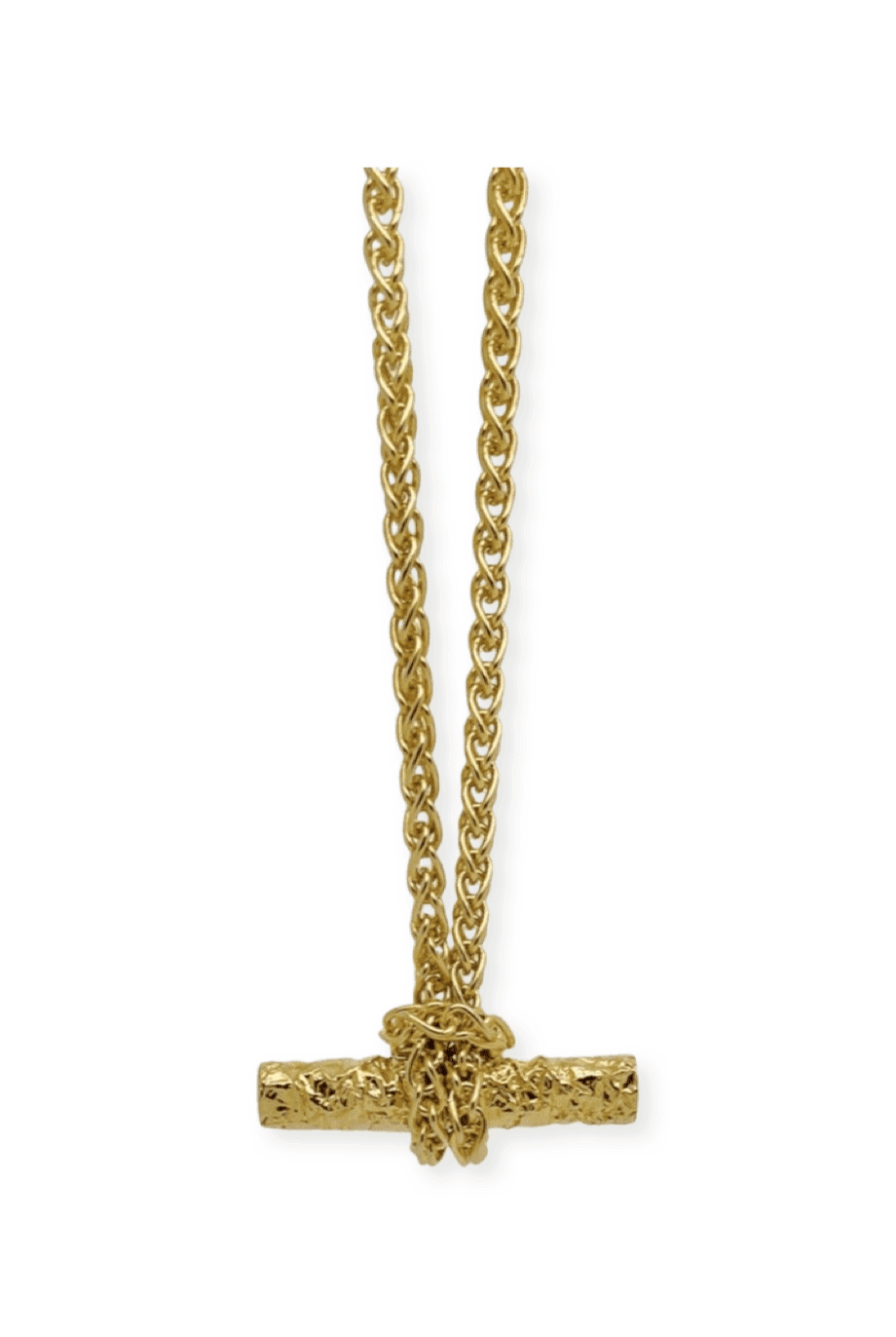Ruddock-Chunky-T-Bar-Knotted-Textured-Pendant-Chain-Necklace-18ct-Gold-Plated