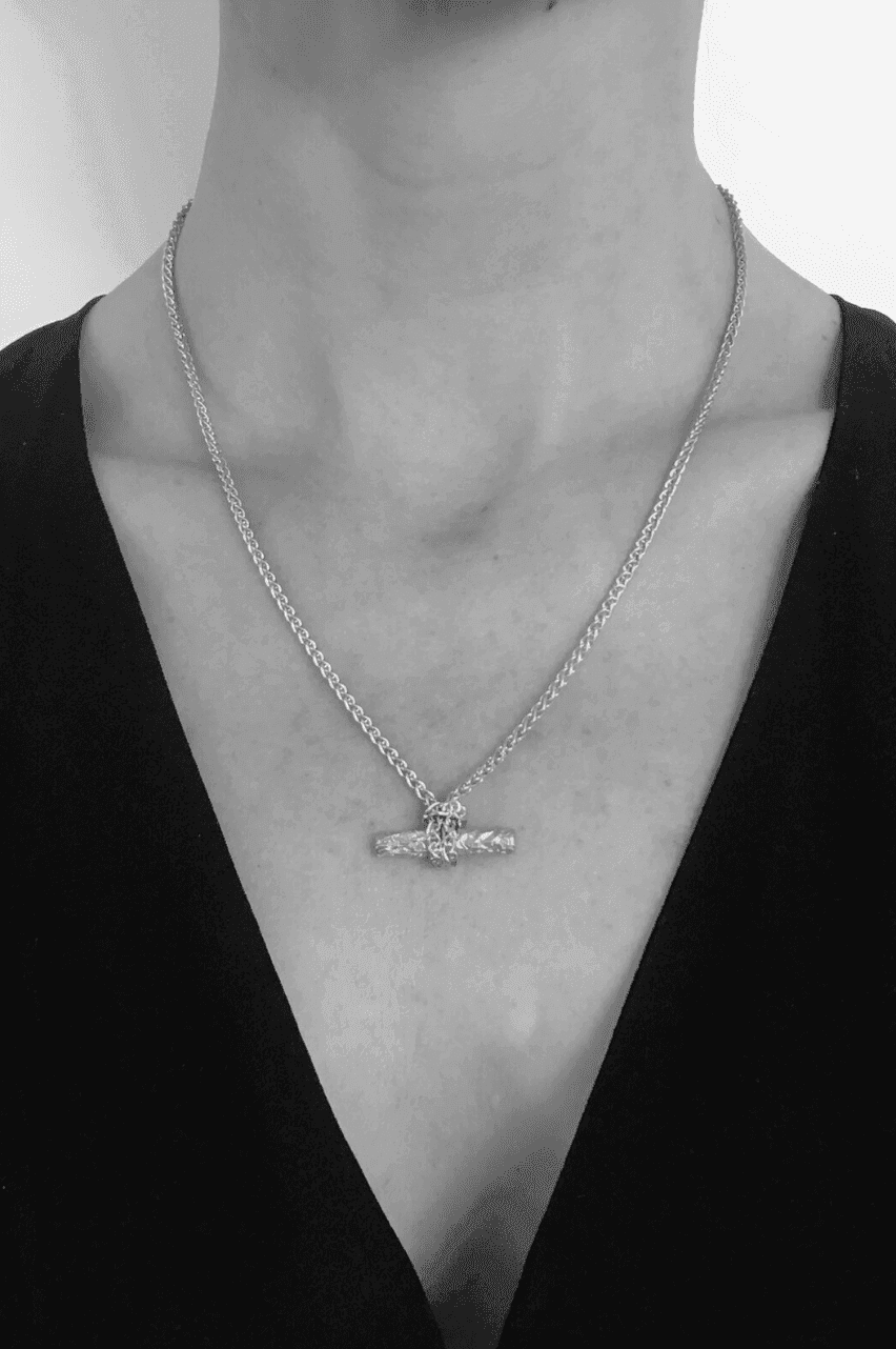 Ruddock-Chunky-T-Bar-Knotted-Textured-Pendant-Necklace-Sterling-Silver