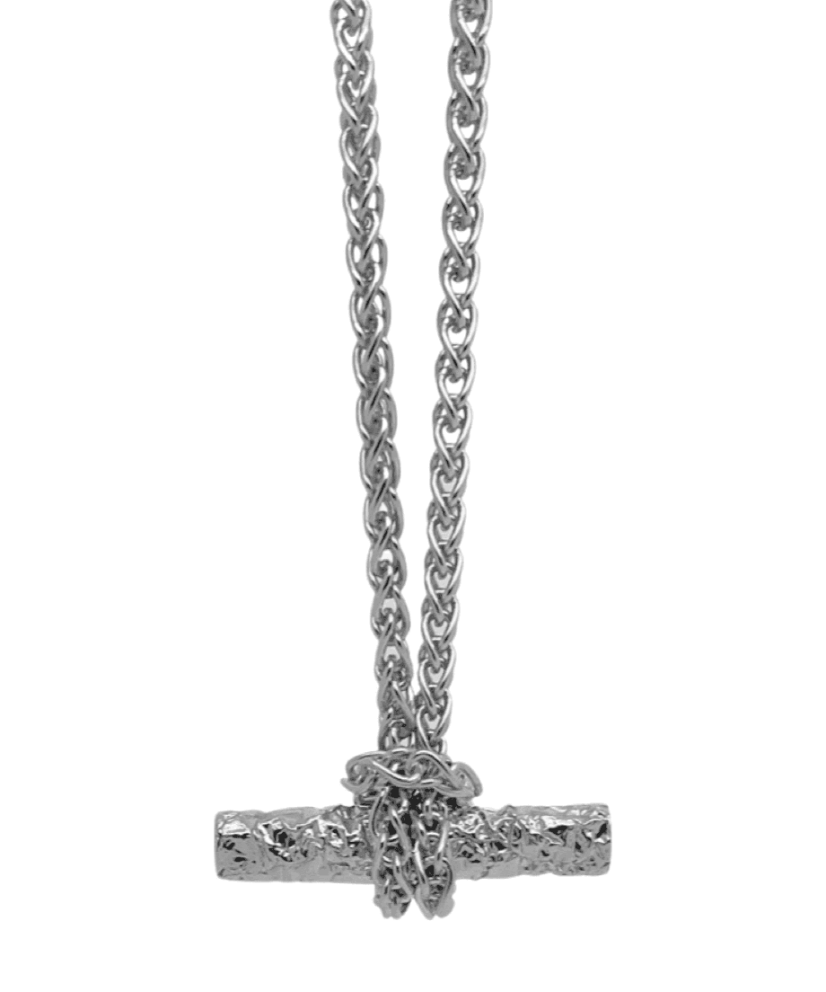 Ruddock-Chunky-T-Bar-Knotted-Textured-Pendant-Necklace-Sterling-Silver