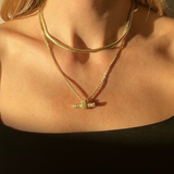 Knotted T Bar Necklace Silver
