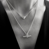 Knotted T Bar Necklace Silver