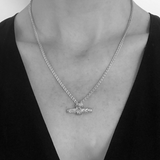 Knotted T Bar Necklace Silver