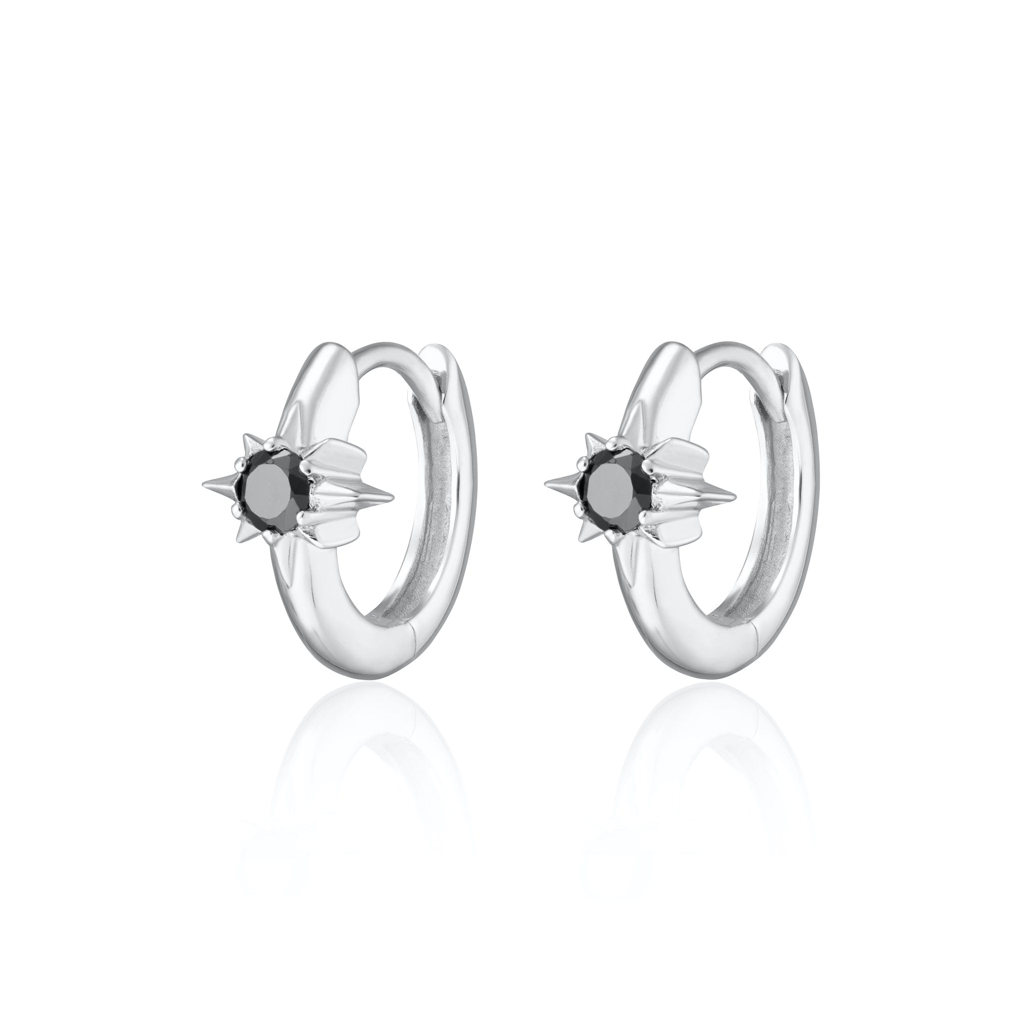 Scream-Pretty-Black-Star-Huggie-hoop-Earrings-cubic-zirconia-diamond-gemstone-gold-silver-plating-ear-stack-stacking-essential-demifine-demi-fine-jewellery-everyday-earrings