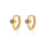 Scream-Pretty-Black-Star-Huggie-hoop-Earrings-cubic-zirconia-diamond-gemstone-gold-silver-plating-ear-stack-stacking-essential-demifine-demi-fine-jewellery-everyday-earrings