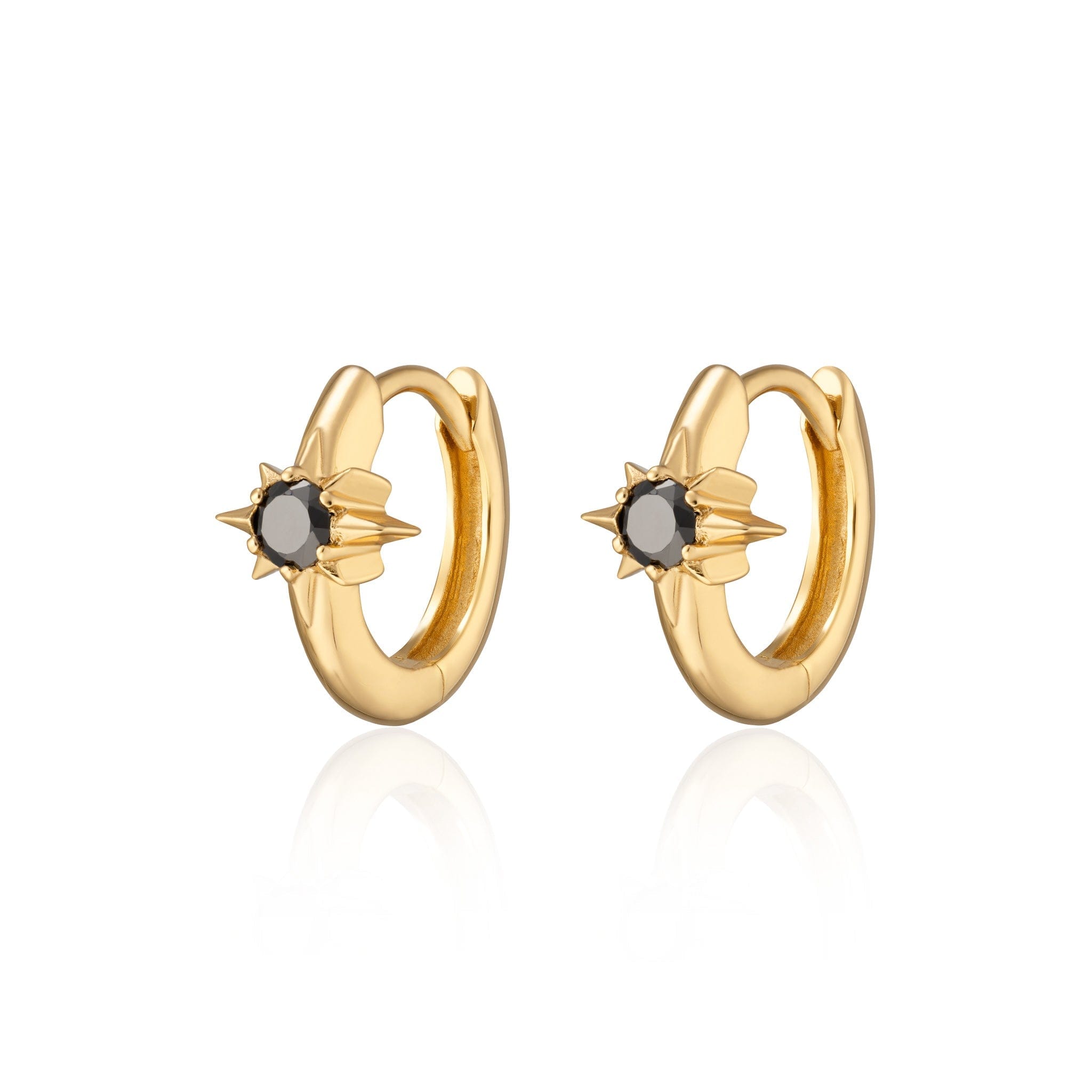 Scream-Pretty-Black-Star-Huggie-hoop-Earrings-cubic-zirconia-diamond-gemstone-gold-silver-plating-ear-stack-stacking-essential-demifine-demi-fine-jewellery-everyday-earrings