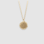 Large Granulation Disc Pendant Necklace Gold - Golden