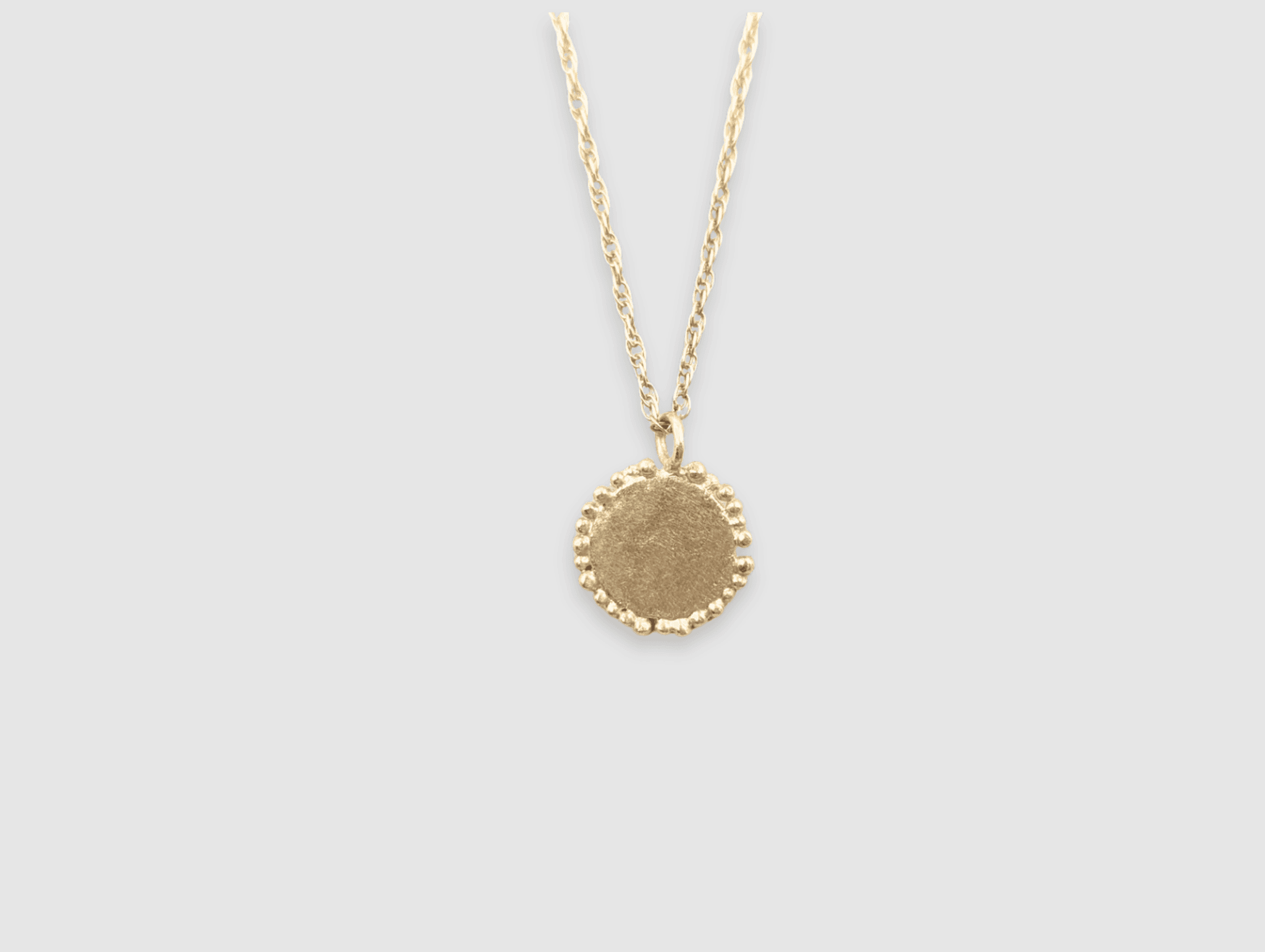 Large Granulation Disc Pendant Necklace Gold - Golden
