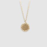 Large Granulation Disc Pendant Necklace Gold - Golden