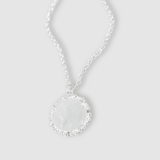 Milly-Maunder-large-granulated-silver-rustic-vintage-style-disc-beaded-edge-coin-pendant-Rope-Chain-necklace-sterling-silver-Statement