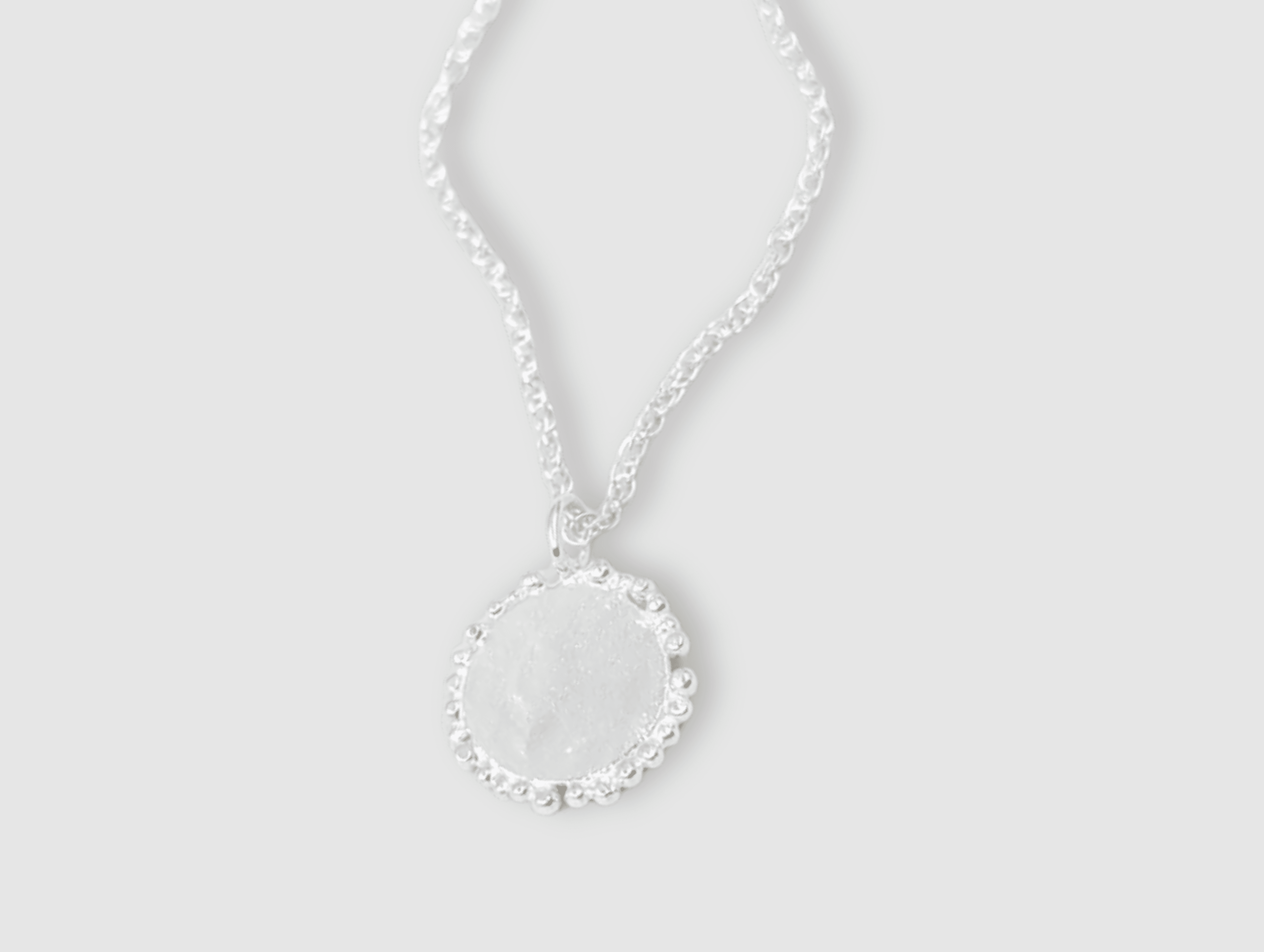 Milly-Maunder-large-granulated-silver-rustic-vintage-style-disc-beaded-edge-coin-pendant-Rope-Chain-necklace-sterling-silver-Statement