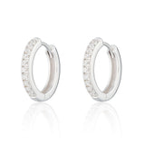 Scream-Pretty-Gold-Plated-Silver-Large-Huggie-Hoop-Earrings-Clear-Cubic-Zirconia-Diamond-Stones-Sleek-Minimal-Crystal-Cool-Everyday-Ear-Stack-Sparkle
