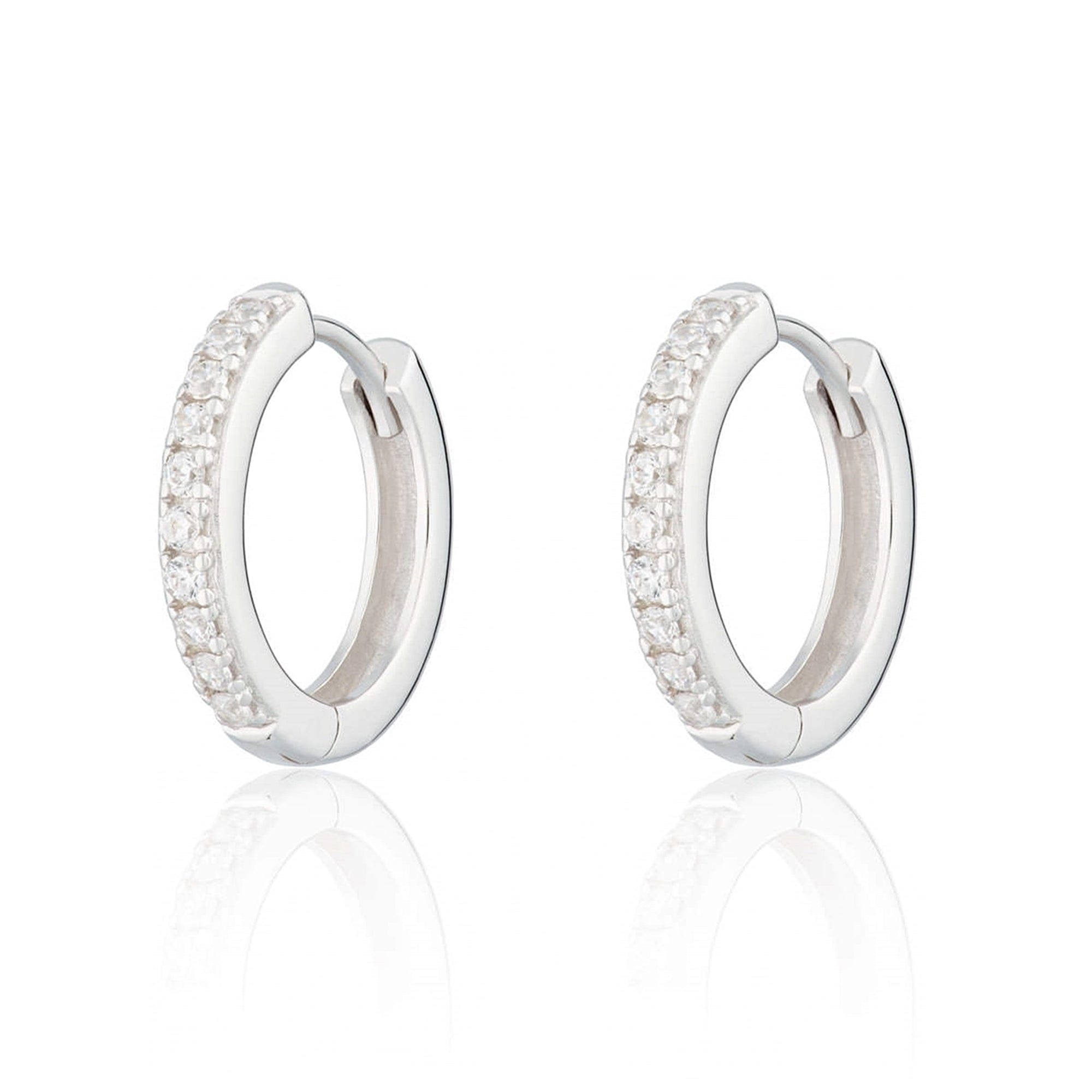 Scream-Pretty-Gold-Plated-Silver-Large-Huggie-Hoop-Earrings-Clear-Cubic-Zirconia-Diamond-Stones-Sleek-Minimal-Crystal-Cool-Everyday-Ear-Stack-Sparkle