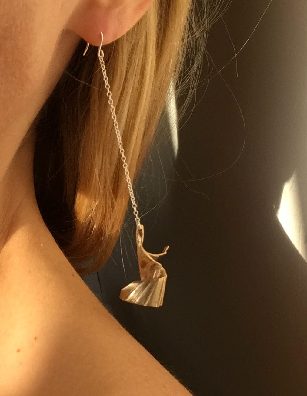 Ruddock-Lois-Dangle-Drop-Gold-Plated-18ct-Chain-Flower-Petal-Earrings-Evening-Delicate