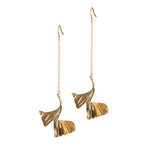 Ruddock-Lois-Dangle-Drop-Gold-Plated-18ct-Chain-Flower-Petal-Earrings-Evening-Delicate