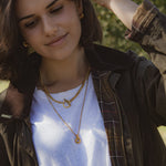 Milly-Maunder-Loop-and-Bar-Pendant-Gold-Chunky-Rustic-Chain-Necklace-Statement-18ct-Plated-Vintage-Antique-Heirloom-Organic