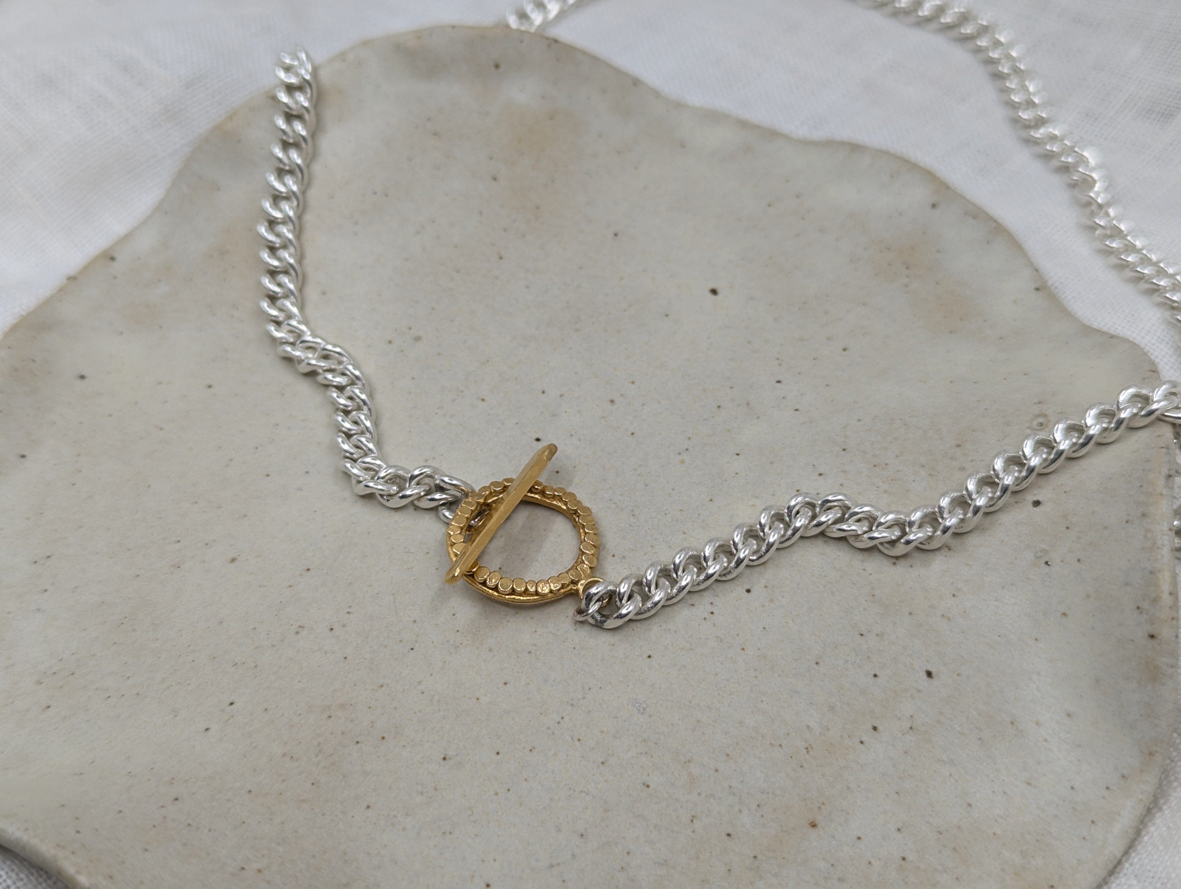 Milly-Maunder-Loop-Bar-Chunky-Chain-Pendant-Necklace-Mixed-Metal-Gold-Plated-18ct-Sterling-Silver-Statement-Cool-Chain-Jewellery