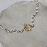 Milly-Maunder-Loop-Bar-Chunky-Chain-Pendant-Necklace-Mixed-Metal-Gold-Plated-18ct-Sterling-Silver-Statement-Cool-Chain-Jewellery