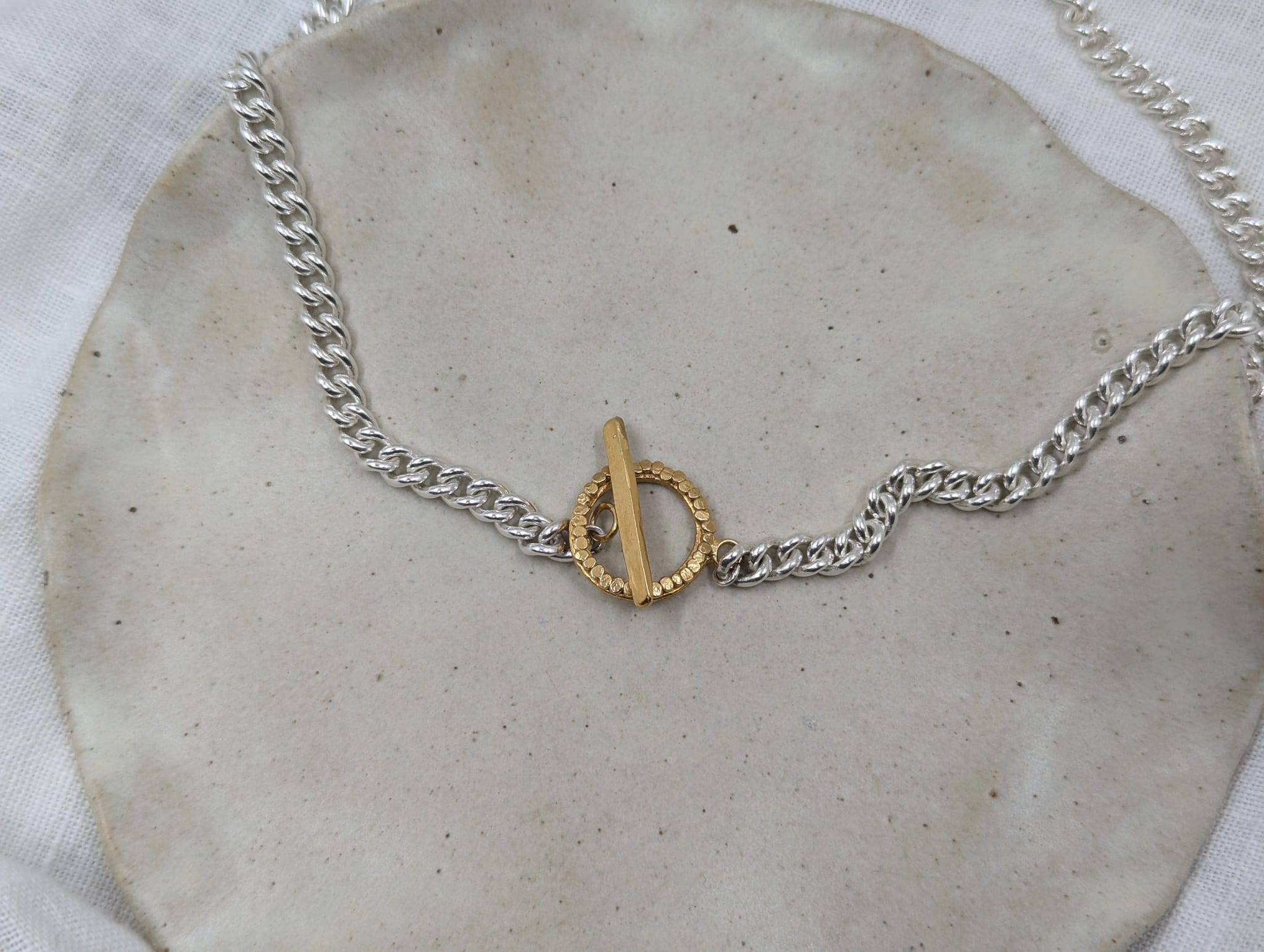 Milly-Maunder-Loop-Bar-Chunky-Chain-Pendant-Necklace-Mixed-Metal-Gold-Plated-18ct-Sterling-Silver-Statement-Cool-Chain-Jewellery