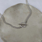 Milly-Maunder-Loop-and-Bar-T-Bar-Curb-Chunky-Chain-Sterling-Silver-Statement-Necklace-Textured-Organic