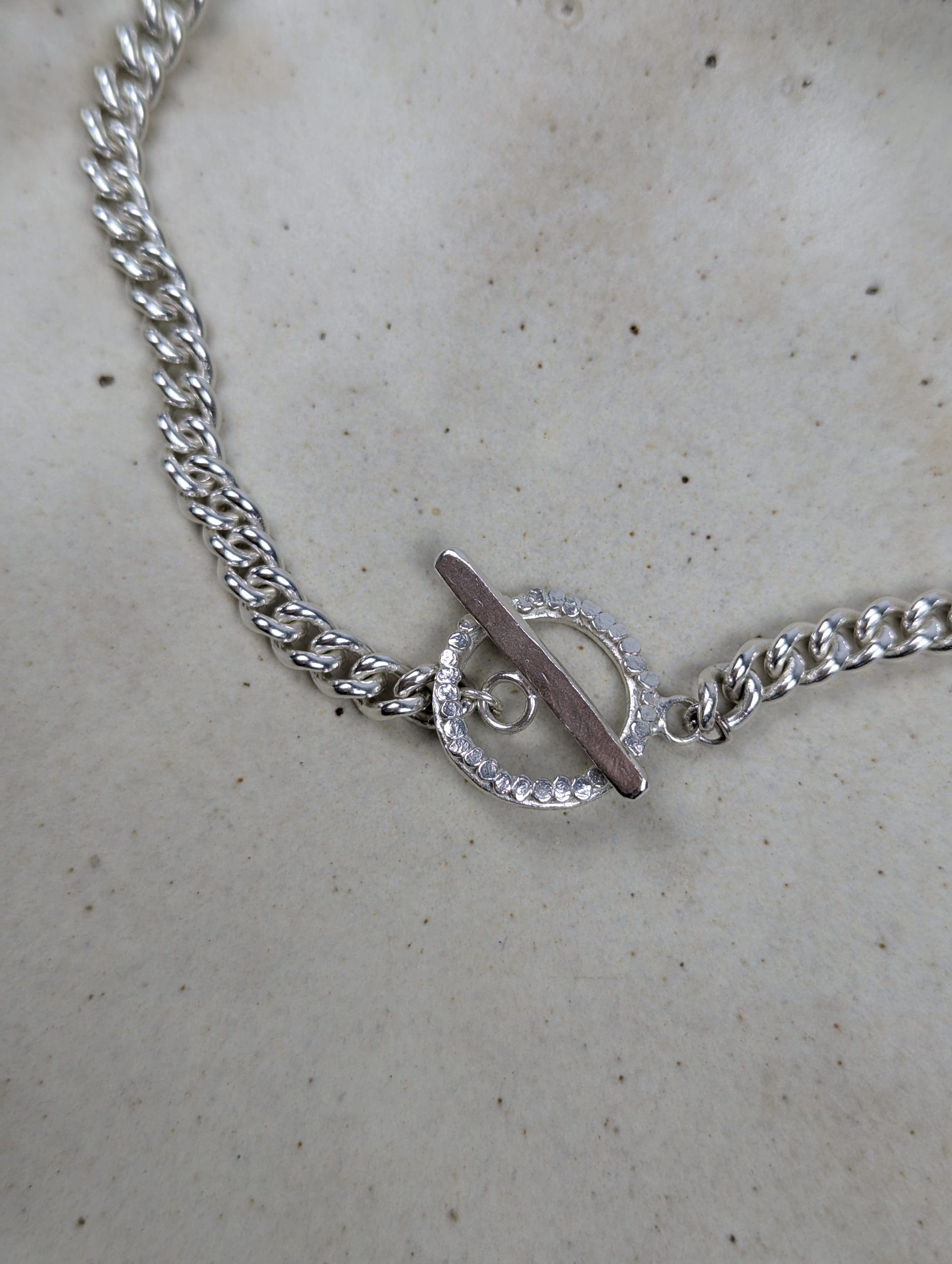 Milly-Maunder-Loop-and-Bar-T-Bar-Pendant-Curb-Chunky-Chain-Sterling-Silver-Statement-Necklace-Textured-Organic