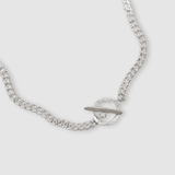 Milly-Maunder-Loop-and-Bar-T-Bar-Curb-Chunky-Chain-Sterling-Silver-Statement-Necklace-Textured-Organic