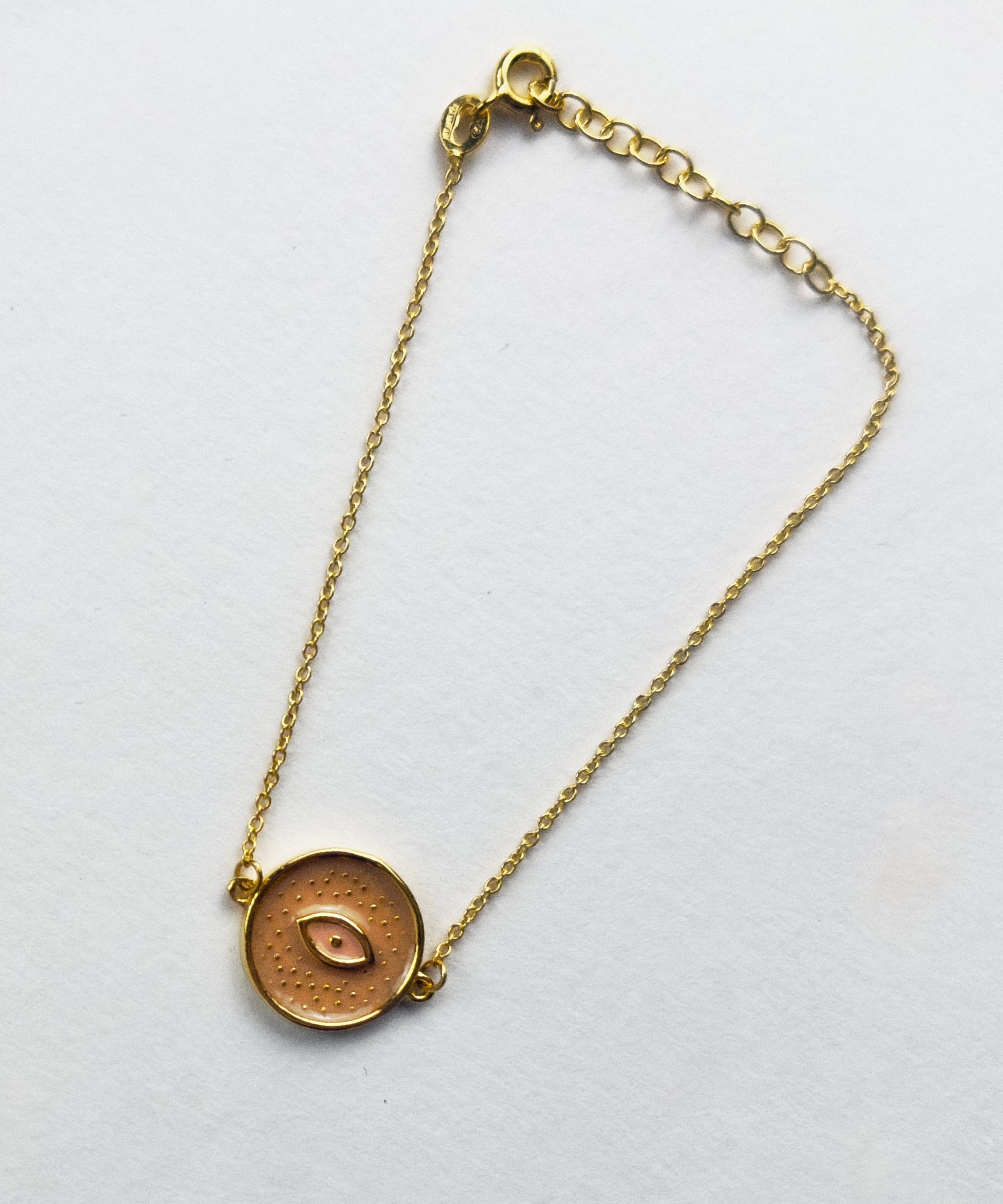 Feggeri-Mati-Evil-Eye-Pink-Enamel-Pendant-Cricle-Disc-Pendant-Chain-Bracelet