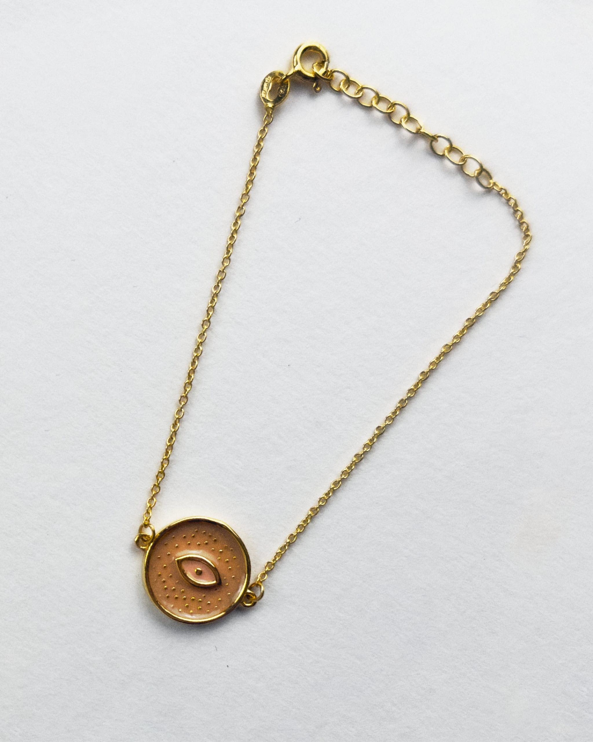 Feggeri-Mati-Evil-Eye-Pink-Enamel-Pendant-Cricle-Disc-Pendant-Chain-Bracelet