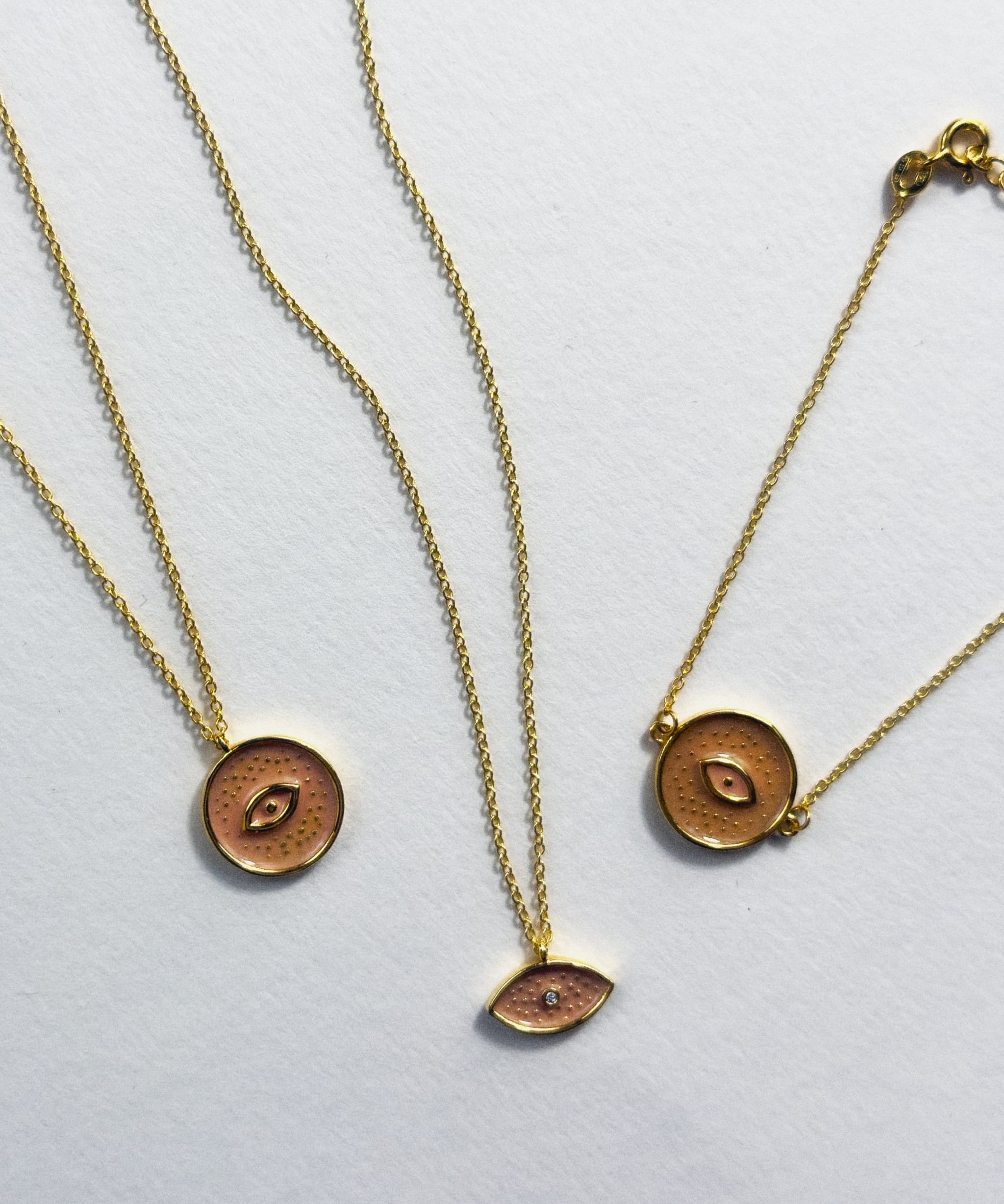 Feggeri-Mati-Evil-Eye-Pink-Enamel-Pendant-Cricle-Disc-Pendant-Chain-Bracelet-Diamond