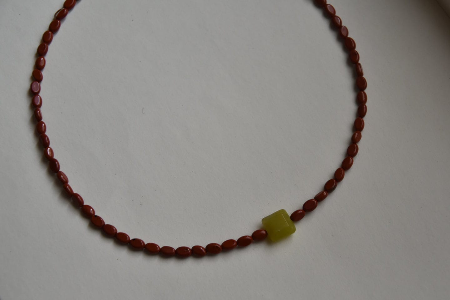 Kan-Studio-Mia-necklace-Red-Jasper-Olive-Jade-Gemstone-Stone-Beaded-Bead-Delicate-Summer-Jewellery-Pendant-Meaning-Cool-Handmade-London