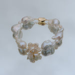Cherie-Jewels-Mini Baroque-White-Keshi-Pearl-Chunky-Bead-Beaded-Flower-Bracelet-№55