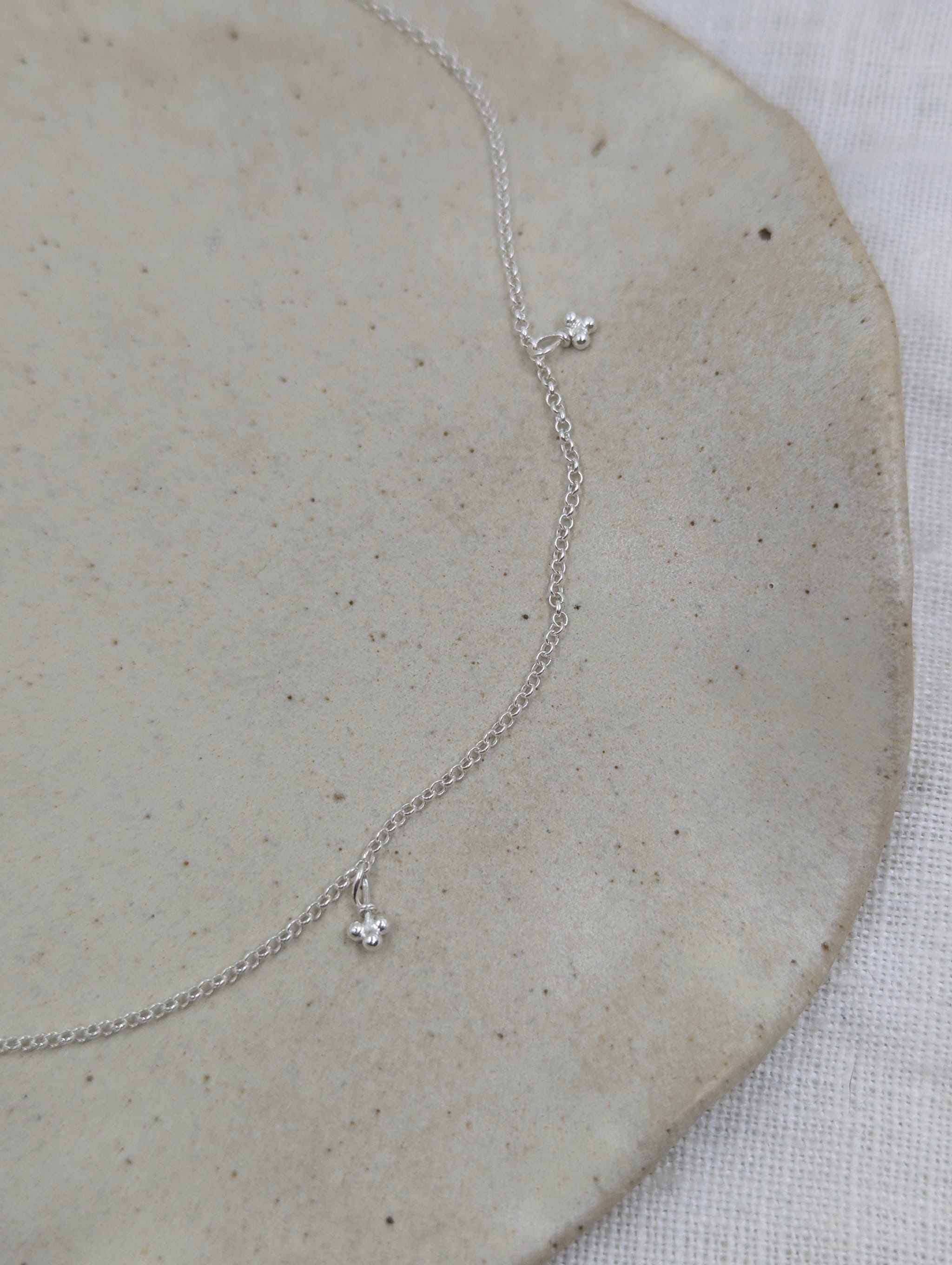 milly-maunder-mini-trio-bubble-pebble-clover-charm-pendant-delicate-chain-necklace-sterling-silver