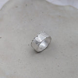 Milly-Maunder-Mira-Cigar-Ring-Chunky-Minimal-Molten-Textured-Rustic-Organic-Beaded-Edge-Statement-Band