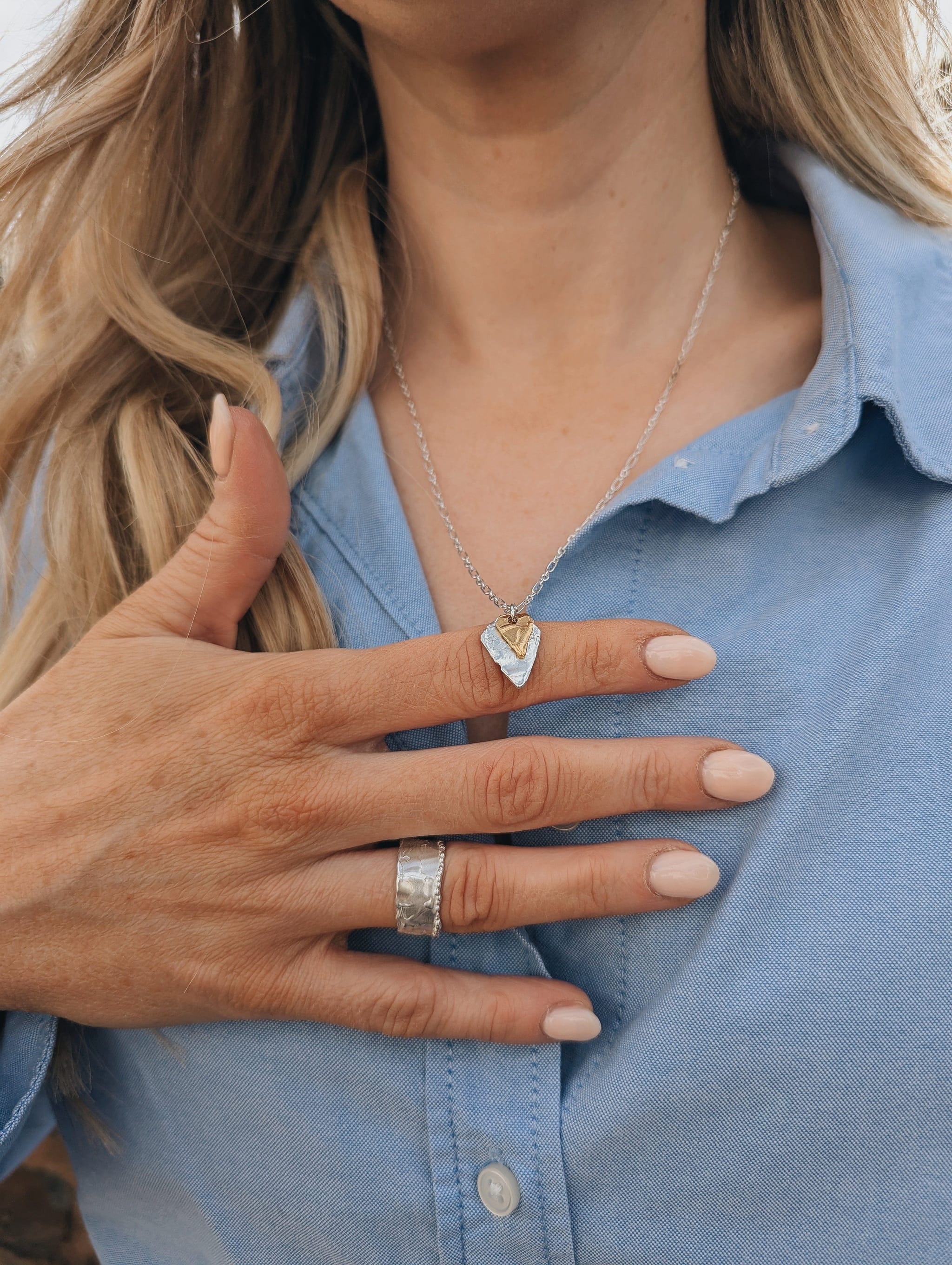 Milly-Maunder-Mira-Cigar-Ring-Chunky-Minimal-Molten-Textured-Rustic-Organic-Beaded-Edge-Statement-Band