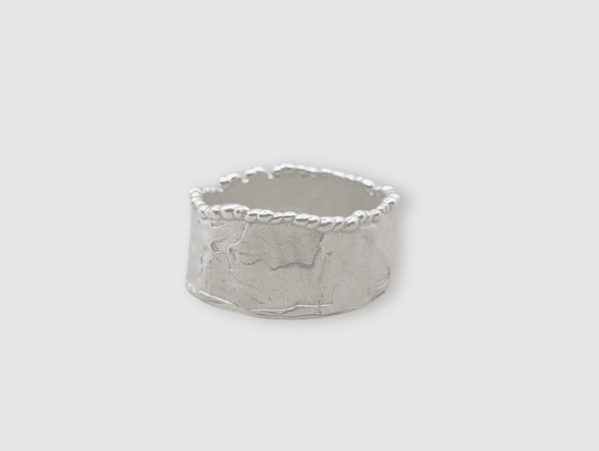 Milly-Maunder-Mira-Cigar-Ring-Chunky-Minimal-Molten-Textured-Rustic-Organic-Beaded-Edge-Statement-Band