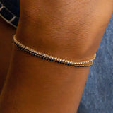 Black Cubic Zirconia Gold Tennis Bracelet