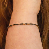 Black Cubic Zirconia Gold Tennis Bracelet
