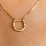 Sparkly Gold Horseshoe Necklace