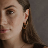 Brushed Medium Tapered Hoop Earrings (20mm)