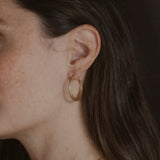 Brushed Large Tapered Hoop Earrings (30mm)