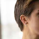 Brushed Silver Double North Star Earrings