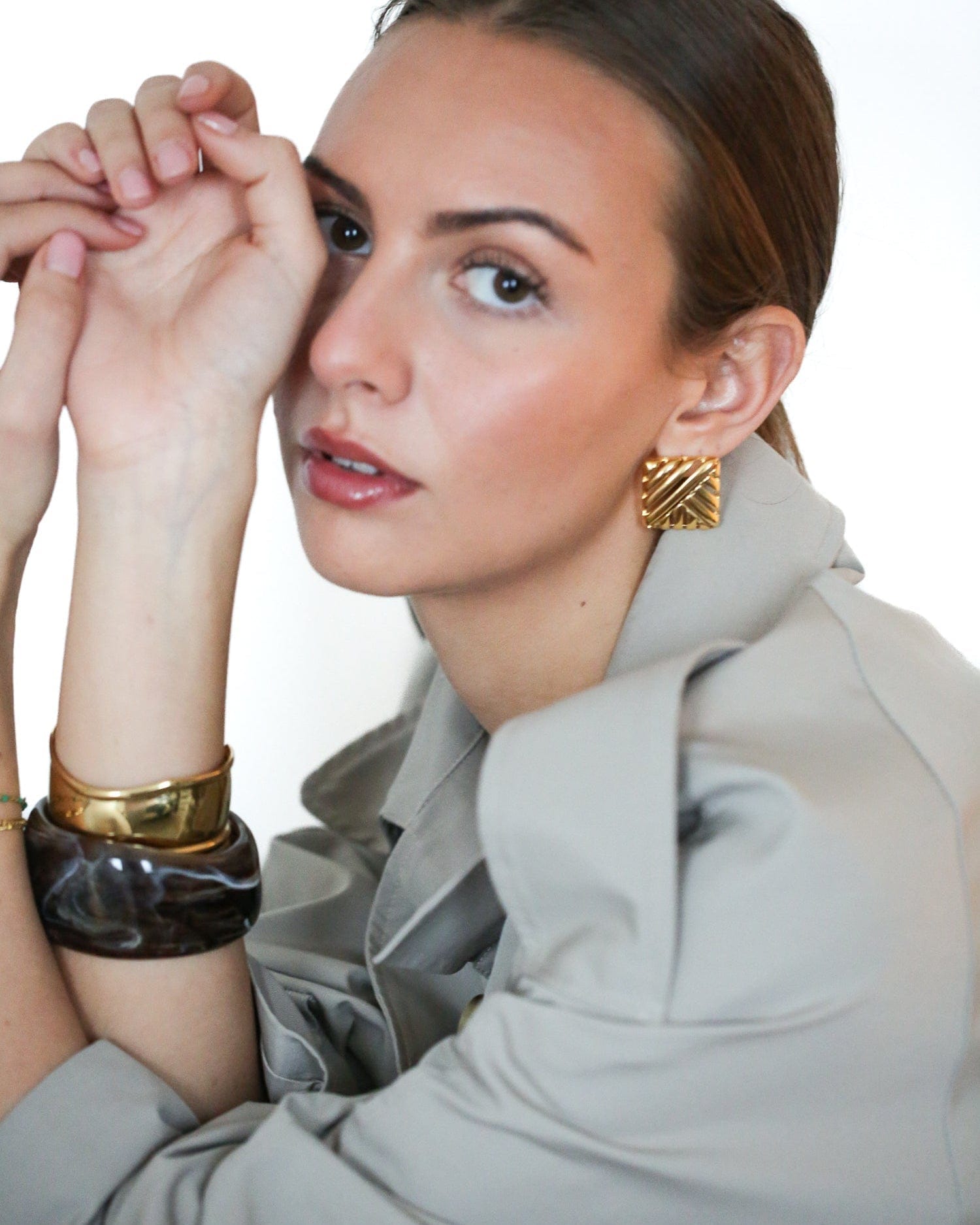 Molten Marble Bangle - Golden
