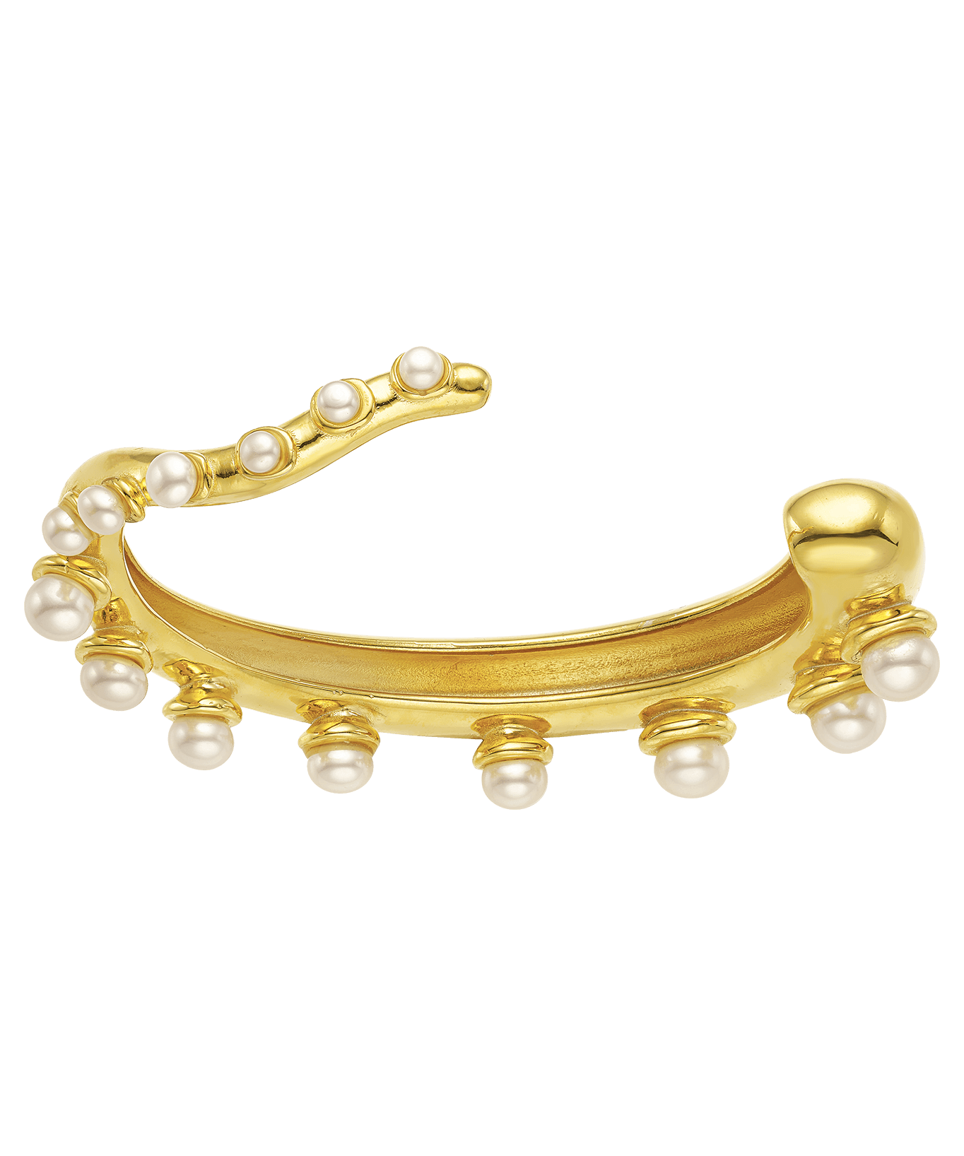 Feggeri-okto-cuff-pearl-gold-vermeil-statement-evening-bracelet-bangle-marine-mediterrean-jewellery