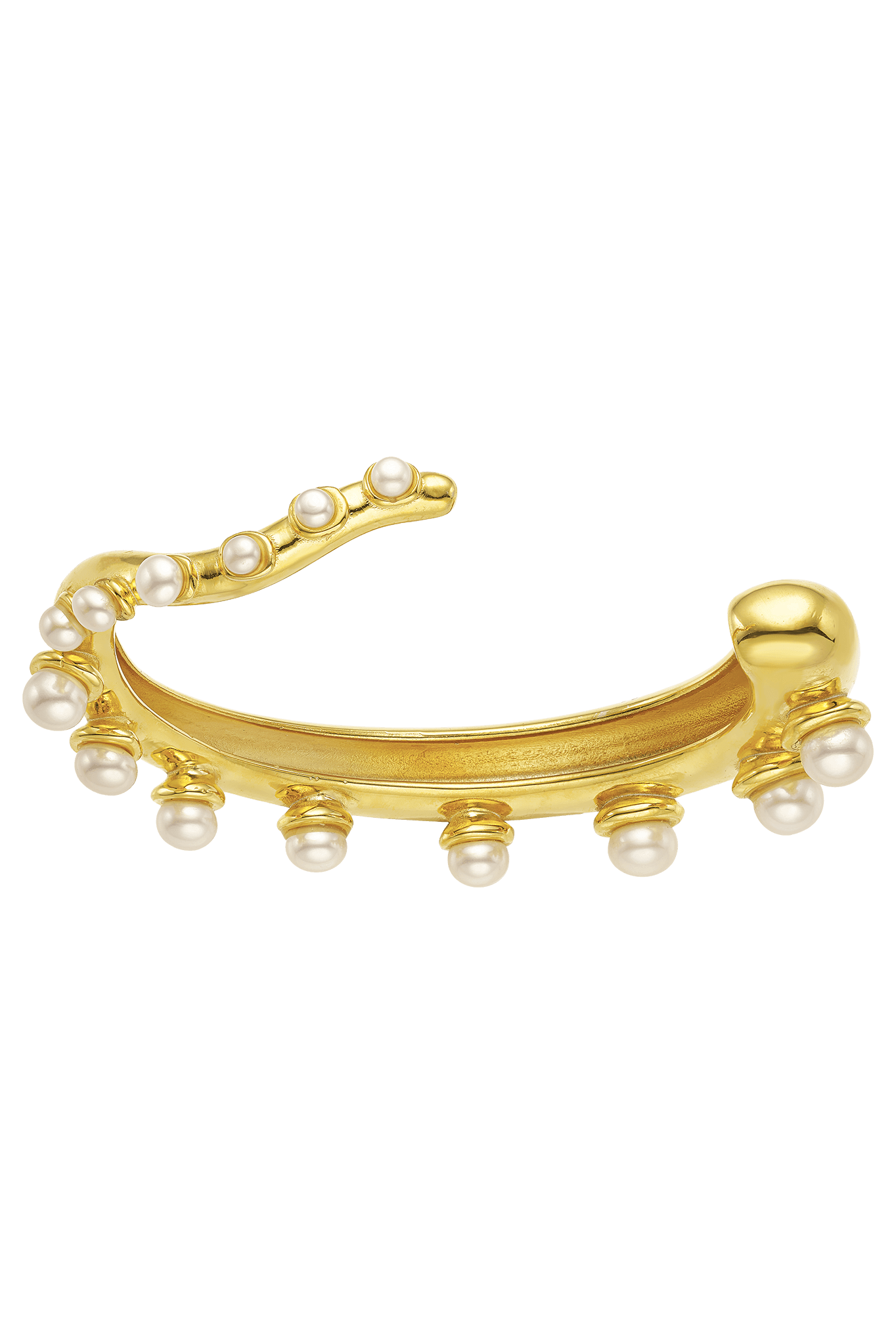 Feggeri-okto-cuff-pearl-gold-vermeil-statement-evening-bracelet-bangle-marine-mediterrean-jewellery
