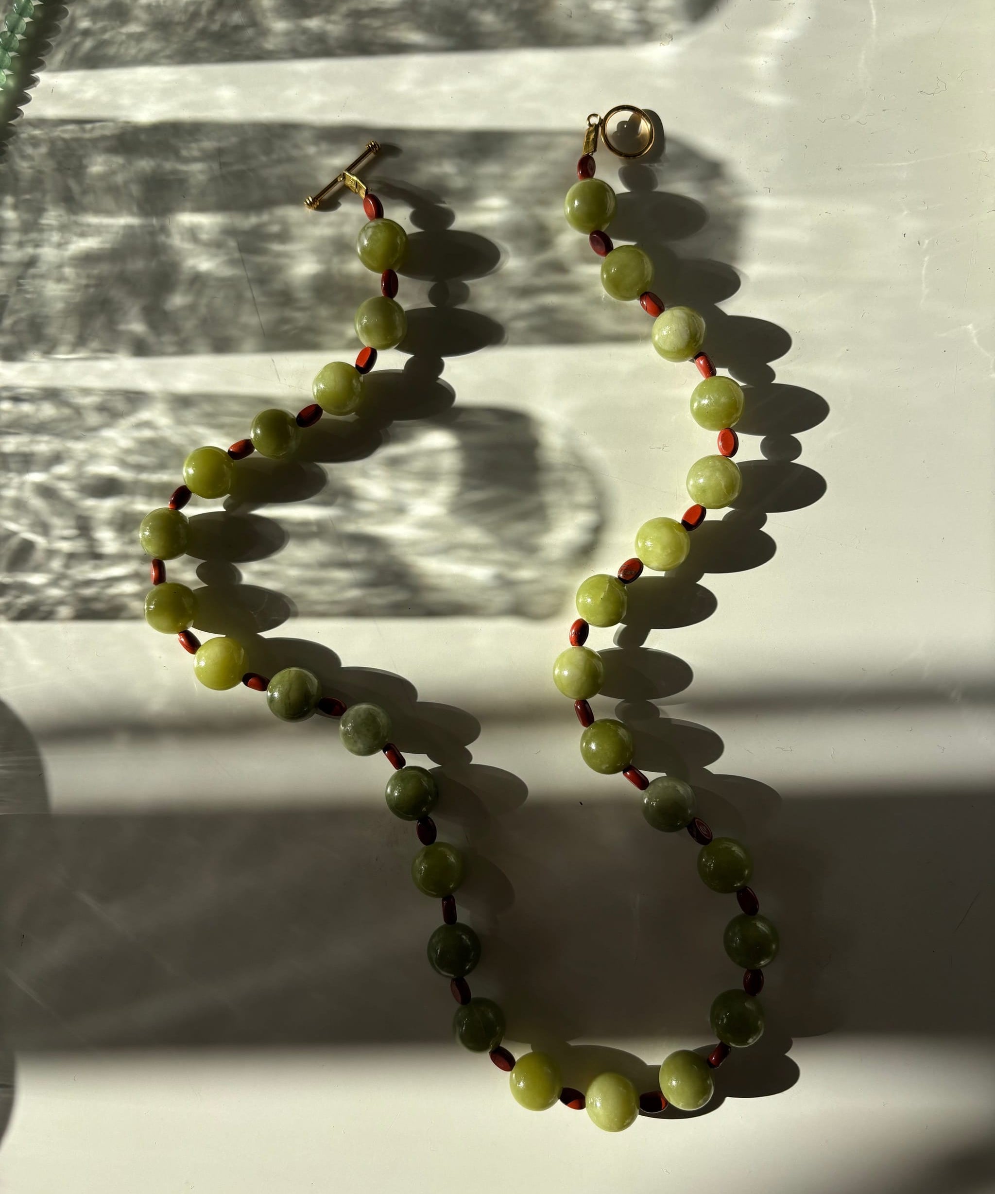 Kan-Studio-Olivia-Necklace-Olive-Green-Jade-Red-Jasper-Beads-beaded-boho-cool-Summer-Jewellery-Handmade-London-cool-boho-beach