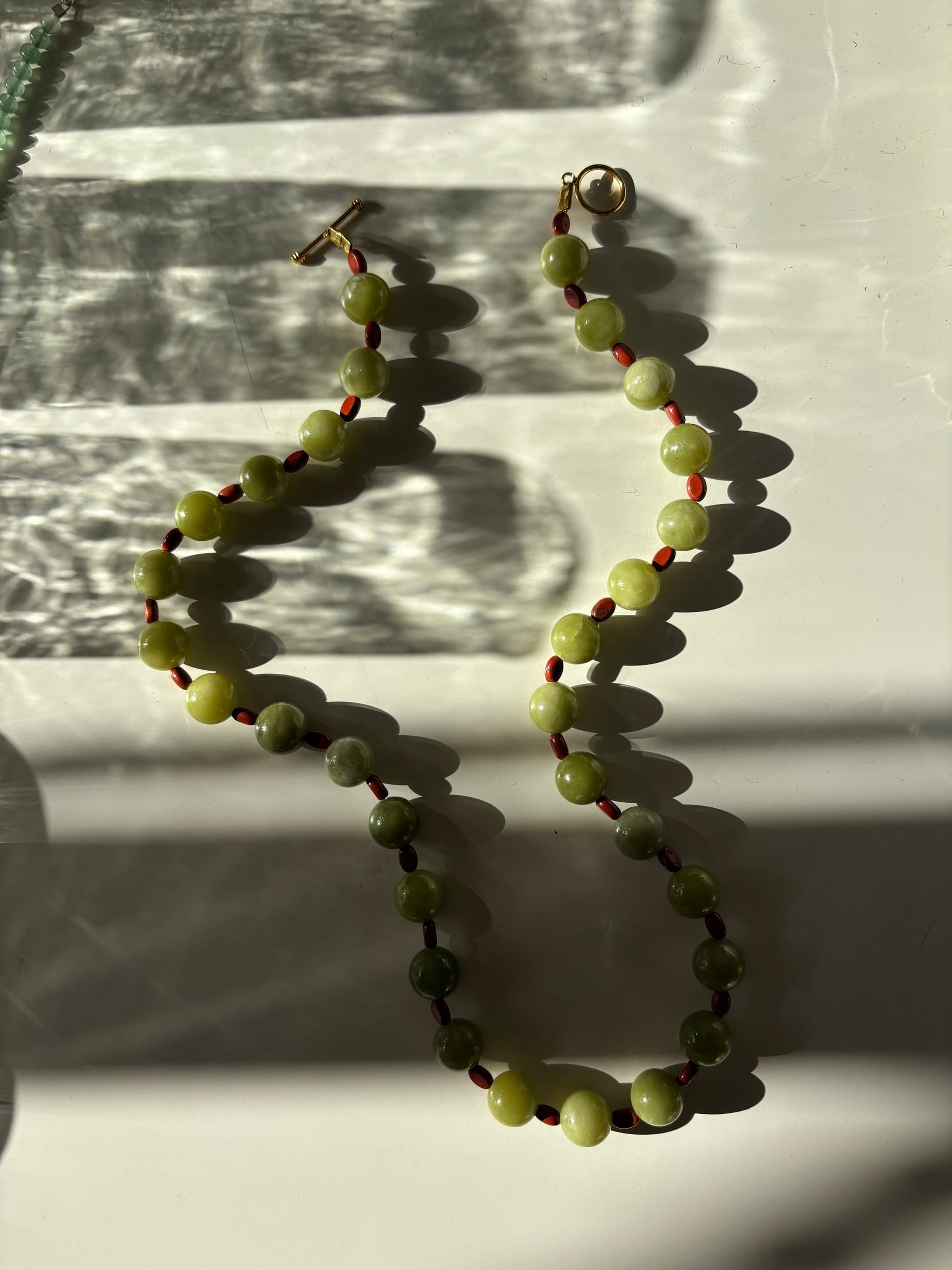 Kan-Studio-Olivia-Necklace-Olive-Green-Jade-Red-Jasper-Beads-beaded-boho-cool-Summer-Jewellery-Handmade-London-cool-boho-beach