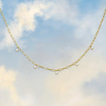 Junk Jewels-Opal-White-Stone-Pendant-Charm-Drop-Collar-Chain-Necklace-Gold-Silver